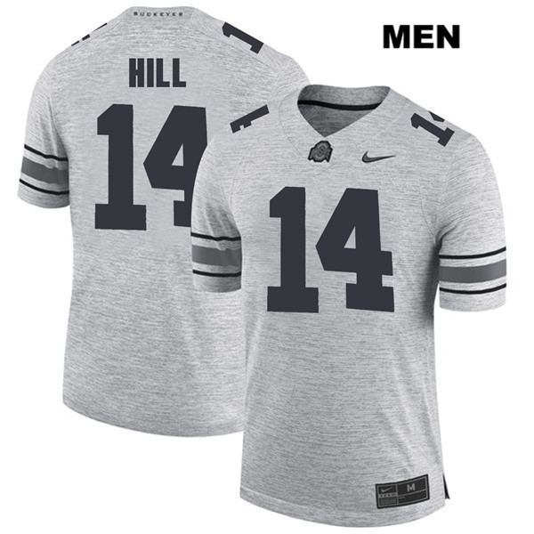 Ohio State Buckeyes Men's K.J. Hill #14 Gray Authentic Nike College NCAA Stitched Football Jersey HK19G28VL